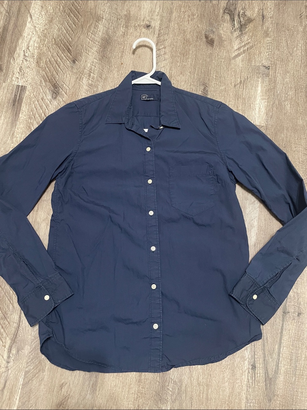 GAP Navy Blue Long-Sleeve Button-Down Shirt